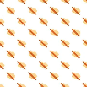 Rolling pin and dough baking seamless pattern Stock Illustration