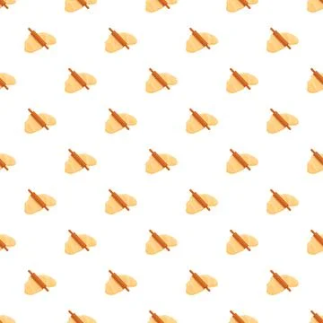 Rolling pin and dough seamless baking pattern Stock Illustration