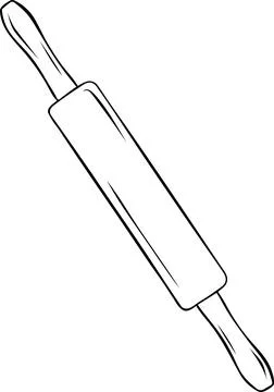 Rolling pin, bakery and baking accessories, doodle and sketch style, Versat.. Illustration