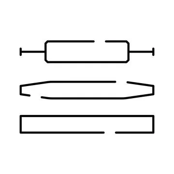 Rolling pin bakery kitchen utensil outline icon 스톡 일러스트