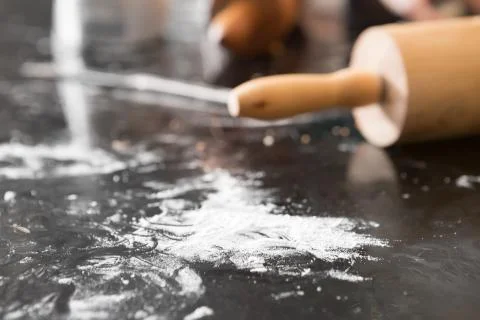 Rolling Pin Being Used For Baking Stock Photos