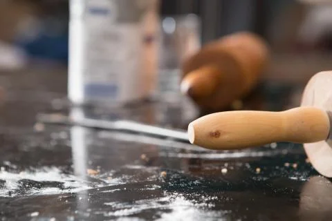 Rolling Pin Being Used For Baking Stock Photos
