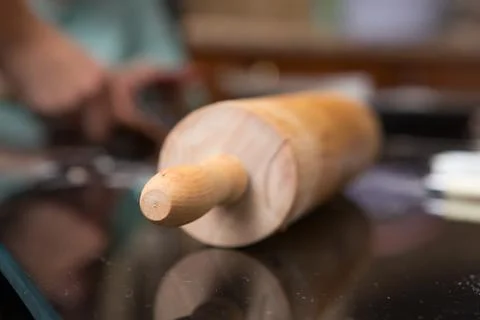 Rolling Pin Being Used For Baking Stock Photos