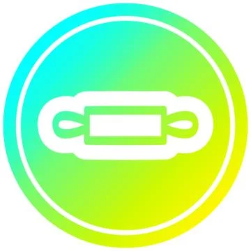 Rolling pin circular in cold gradient spectrum Ilustração Stock