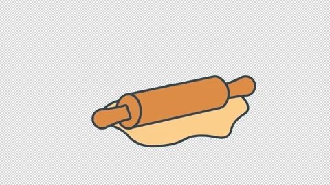 Rolling pin dough animation Stock Footage 318269558