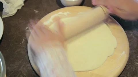 Rolling pin dough Stock Footage 65238511