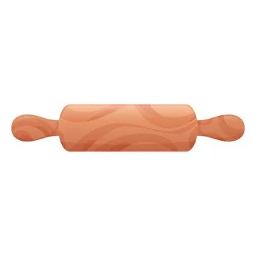 Rolling pin flat vector icon, kitchen baking pastry wooden tool, cooking utensil Stock Illustration