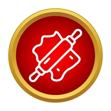 Rolling pin flattening dough baking preparation icon Stock-Illustration