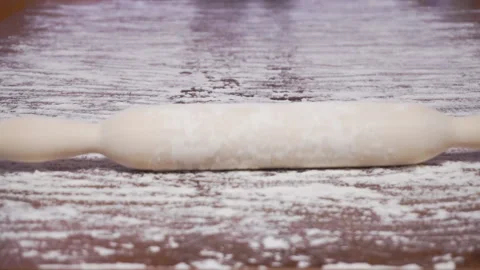Rolling pin for flour close-up Stock-Footage 141622401