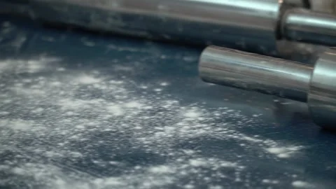Rolling Pin on Flour-covered Surface Stock Footage 317472618