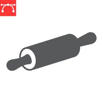 Rolling pin glyph icon Stock Illustration