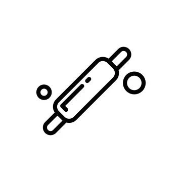 Rolling Pin Icon for Baking and Pastry Tools Stock Illustration