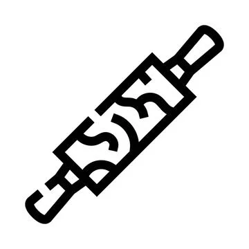 Rolling pin icon for baking and cooking concepts Stock Illustration