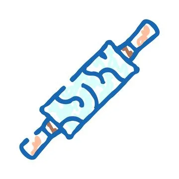 Rolling pin icon illustrating baking and cooking tools Stock Illustration