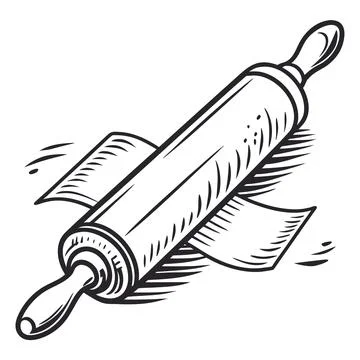 Rolling-pin-icon-line-vector-white-background-(1) Stock Illustration