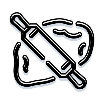 Rolling pin icon preparing dough for baking pastry 스톡 일러스트