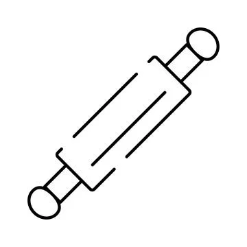 Rolling pin icon preparing dough for baking pastry 스톡 일러스트
