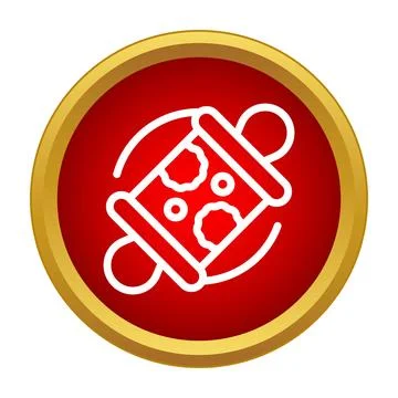 Rolling pin icon preparing dough for baking flat Stock Illustration