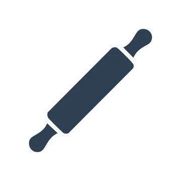 Rolling pin icon. Simple silhouette of a rolling pin, ideal for culinary an.. Stock Illustration