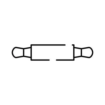 Rolling pin kitchen outline icon baking tool Stock Illustration