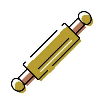 Rolling pin kitchen tool for baking dough Stock Illustration