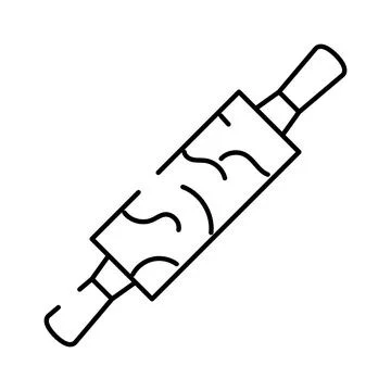 Rolling pin kitchen tool for baking and cooking Stock Illustration