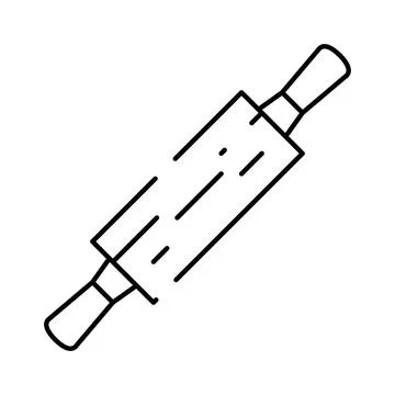 Rolling pin kitchen tool for baking and cooking Stock Illustration