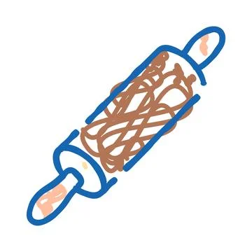 Rolling pin kitchen tool for baking concepts Stock Illustration