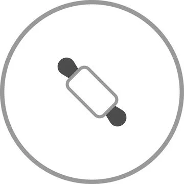 Rolling pin kitchen tool icon for cooking and baking preparations represent.. Stock Illustration