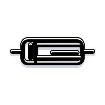 Rolling pin kitchen tool outline icon vector 库存插图