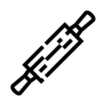 Rolling pin kitchen tool outline icon baking 스톡 일러스트