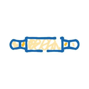 Rolling pin kitchen tool preparing dough for baking Illustrazione stock