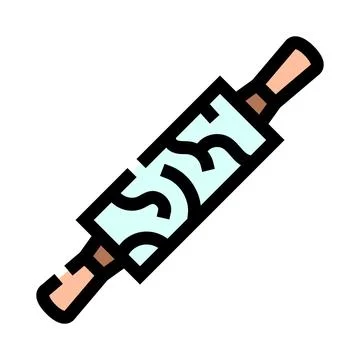 Rolling pin kitchen utensil for baking dough Stock Illustration