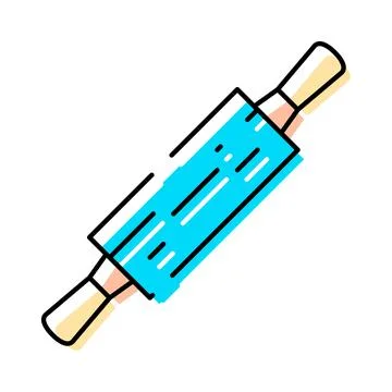 Rolling pin kitchen utensil for baking and cooking 스톡 일러스트