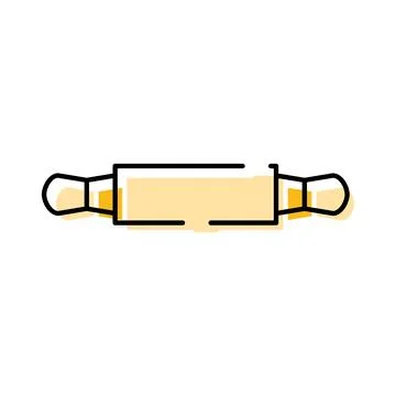 Rolling pin kitchen utensil for baking dough Stock Illustration