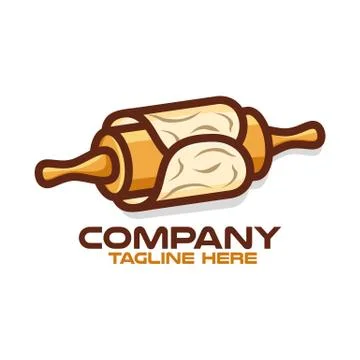 Rolling pin for pastry and baking logo.Vector illustration. Stock Illustration