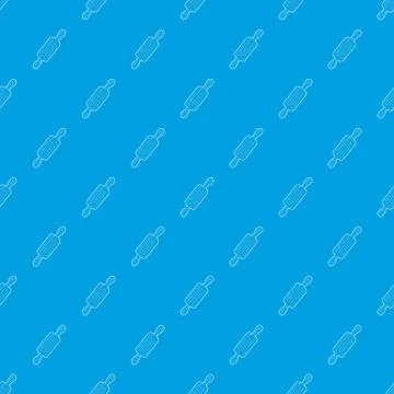 Rolling pin pattern seamless blue Stock Illustration
