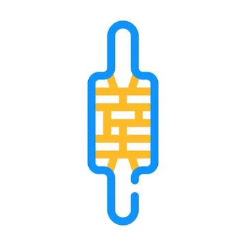 Rolling pin patterned color icon vector illustration Stock Illustration