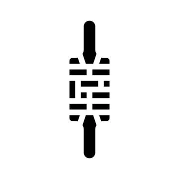 Rolling pin patterned glyph icon vector illustration Stock Illustration