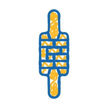 Rolling pin patterned icon doodle illustration Stock Illustration
