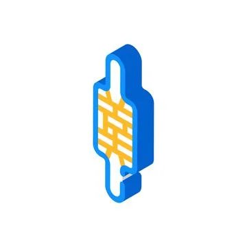 Rolling pin patterned isometric icon vector illustration Stock Illustration