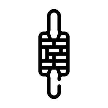Rolling pin patterned line icon vector illustration Stock Illustration