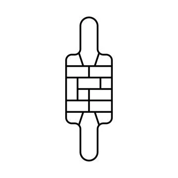 Rolling pin patterned line icon vector illustration Stock Illustration