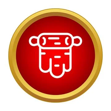 Rolling pin pressing dough minimal line icon Illustrazione stock