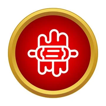 Rolling pin pressing liquid dough simple icon Stock Illustration