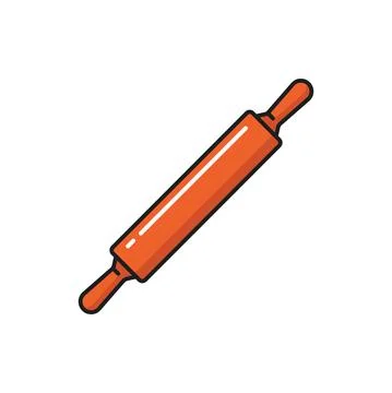 Rolling pin to roll dough isolated round cylinder Stock-Illustration