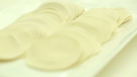 Rolling pin rolling dumplings (2) Stock Footage 202234223