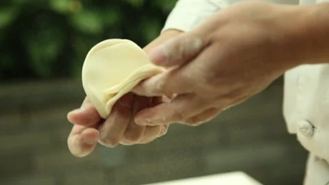 Rolling pin rolling dumplings (4) Stock Footage 202234249