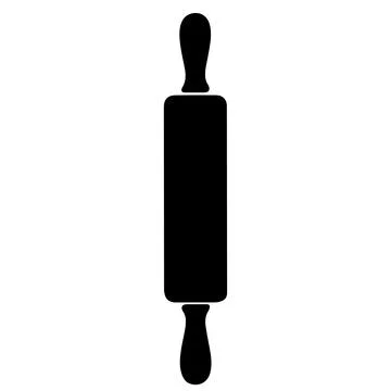 Rolling Pin Silhouette Vector Illustration for Baking and Cooking Design 库存插图