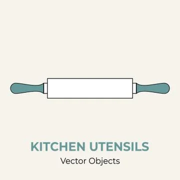 Rolling pin simple form vector illustration. Vector line illustration isolated Stock Illustration